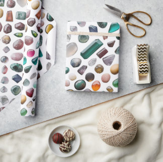 Papier Cadeau Vibrant Gemstone Pattern