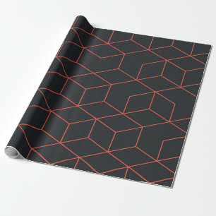 Papier Cadeau Vibrant, rétro, simple, cool, tendance motif cube