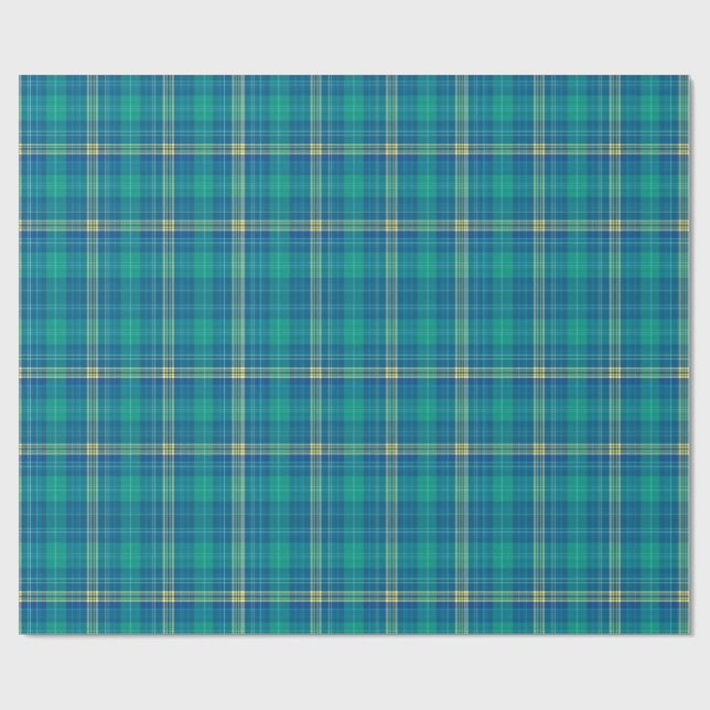 Papier Cadeau Vibrant Teal and Mariner Plaid (Plat)