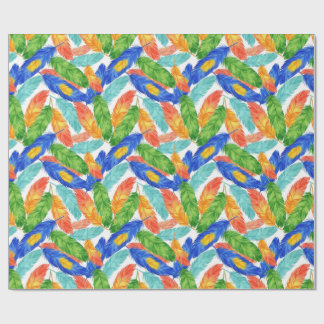 Papier Cadeau Vibrant Watercolor Feather Pattern — Abstract ِArt