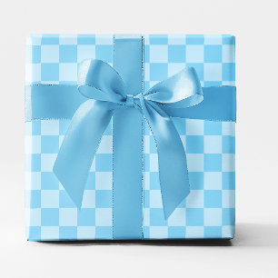 Papier Cadeau Vichy Bleu Bébé
