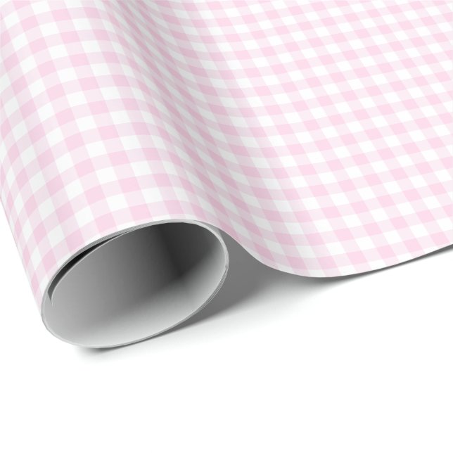 Papier Cadeau Vichy Rose (Coin rond)