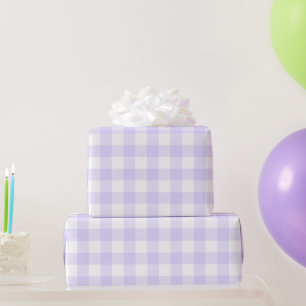 Papier Cadeau Vichy violet pastel