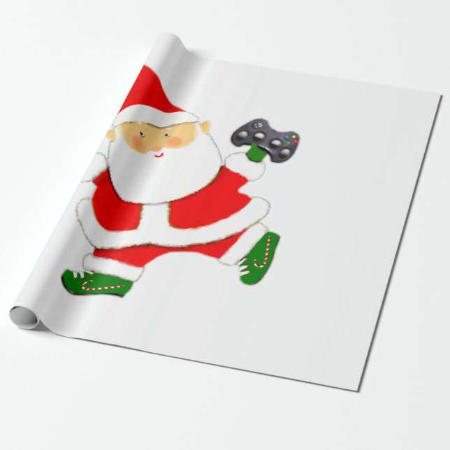 Papier Cadeau Vidéo Gamer papier d'emballage de Noël (Déroulé)