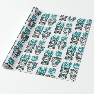 Papier Cadeau Vidéo Partie Niveau Haut Gamer Wrapper Papier