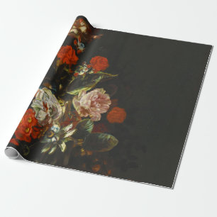 Papier Cadeau Vie morte vintage avec fleurs