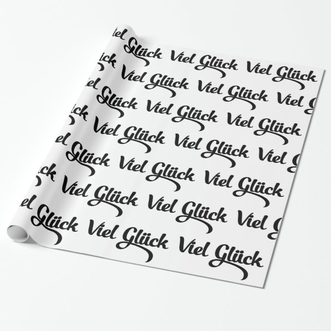 Papier Cadeau Viel Glück | Bonne chance Langue Allemande (Déroulé)