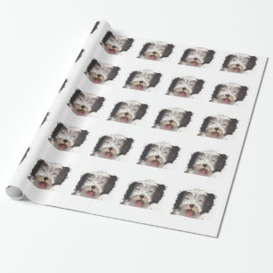 Papier Cadeau Vieux anglais Sheepdog Puppy