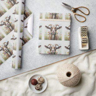 Papier Cadeau Vieux Bouc avec Motif Animal de Nouveauté Amusant 
