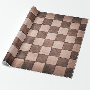 Papier Cadeau Vieux carrelage noir et blanc texture murale en pi