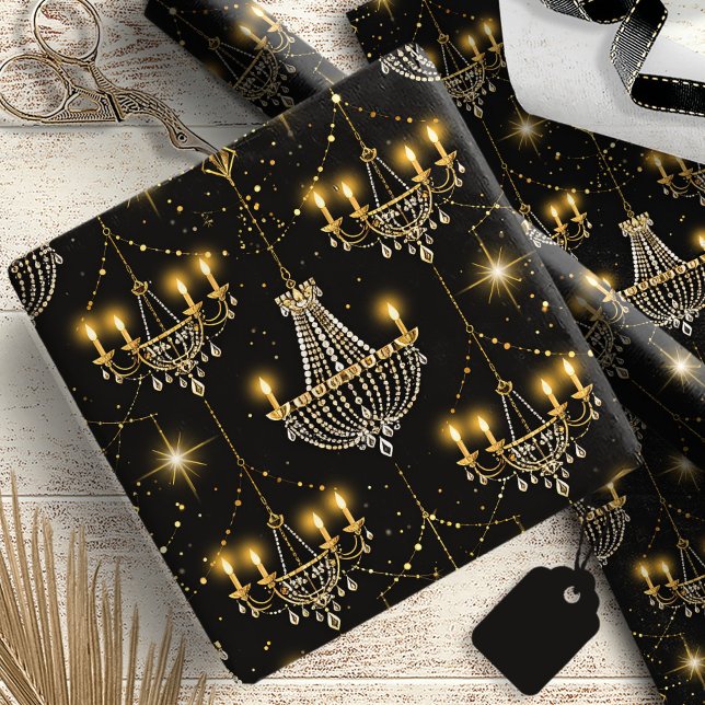 Papier Cadeau Vieux lustres Hollywood Glam ID1108 (Créateur téléchargé)