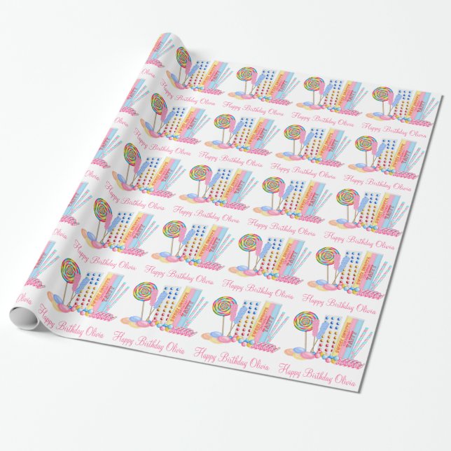 Papier Cadeau Vieux magasin de bonbon à mode (Déroulé)