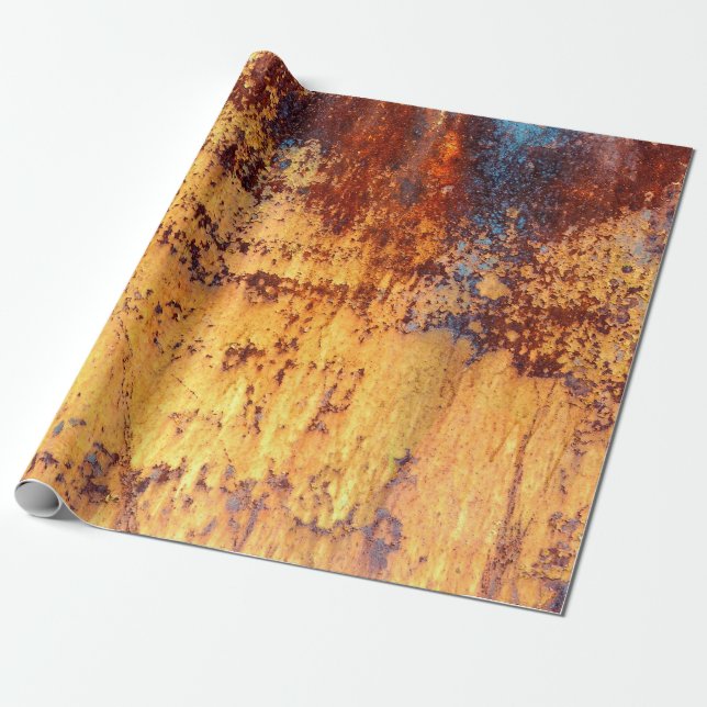 Papier Cadeau Vieux métal rouille arrière - plan et texture, mét (Déroulé)