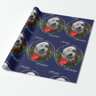 Papier Cadeau Vieux Noël anglais de chien de berger