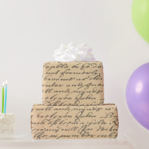 Papier Cadeau Vieux script Vintage