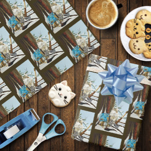 Papier Cadeau Viking Cat Blue Dragon