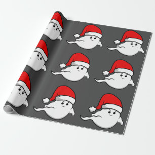 Papier Cadeau vilain fantôme de Noël santa claus éffrayant dépla