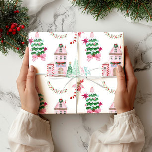 Papier Cadeau Village de Noël