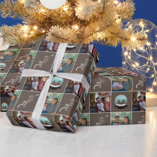 Papier Cadeau Village de snowball en verre Noël Brown 2 Photo