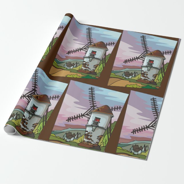 Papier Cadeau Village Windmill (Déroulé)