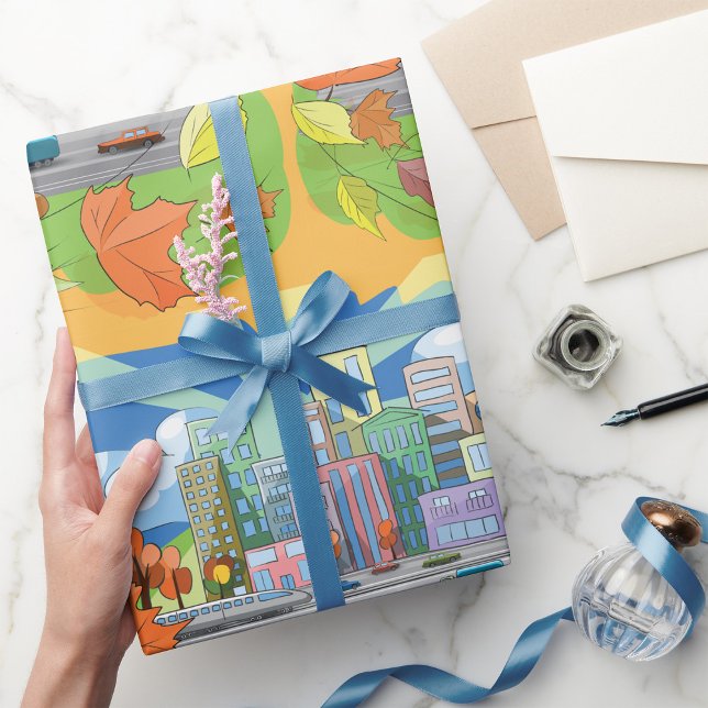 Papier Cadeau Ville En Automne (Créateur téléchargé)