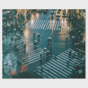 Papier Cadeau ville pluvieuse, paysage urbain, paysage urbain, p