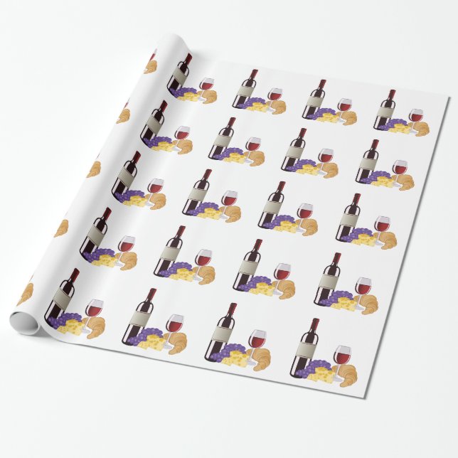 Papier Cadeau Vin et fromage (Déroulé)