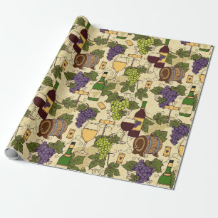 Papier Cadeau Vin Lover Vin Motif Vin