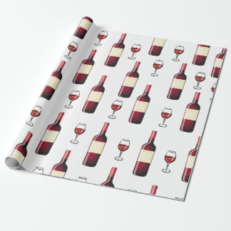Papier Cadeau Vin rouge et verre à vin