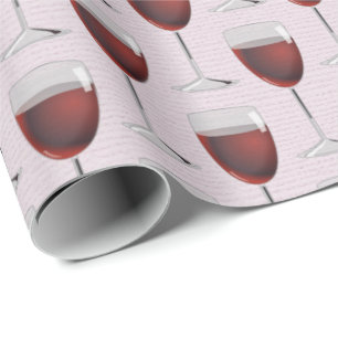 Papier Cadeau Vin Rouge Rose