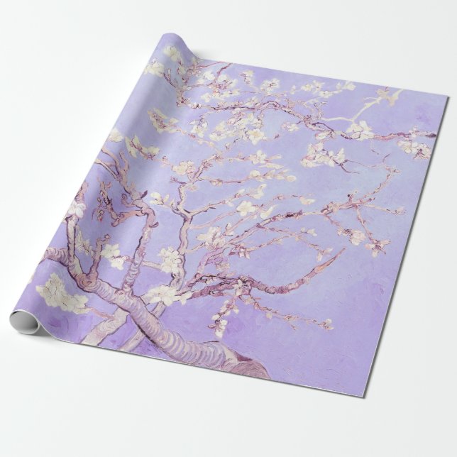 Papier Cadeau Vincent Van Gogh Almond Blossoms : Lavande (Déroulé)
