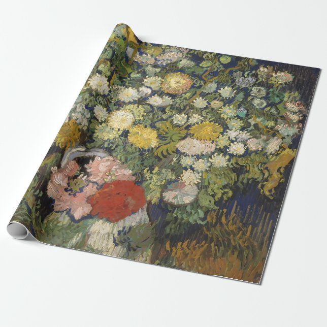 Papier Cadeau Vincent van Gogh Bouquet de fleurs dans un vase (Déroulé)