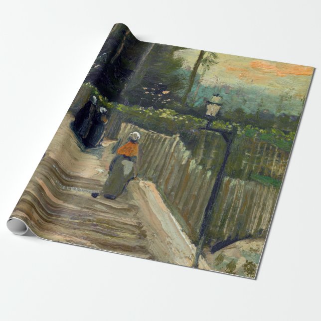 Papier Cadeau Vincent van Gogh - Chemin en pente à Montmartre (Déroulé)