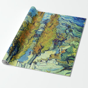 Papier Cadeau Vincent Van Gogh Deux Peupliers à Saint-Rémy