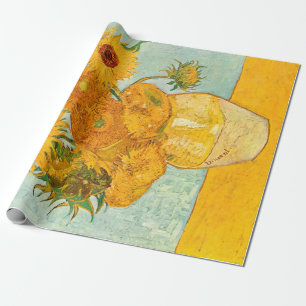 Papier Cadeau Vincent Van Gogh Douze tournesols dans un vase Art