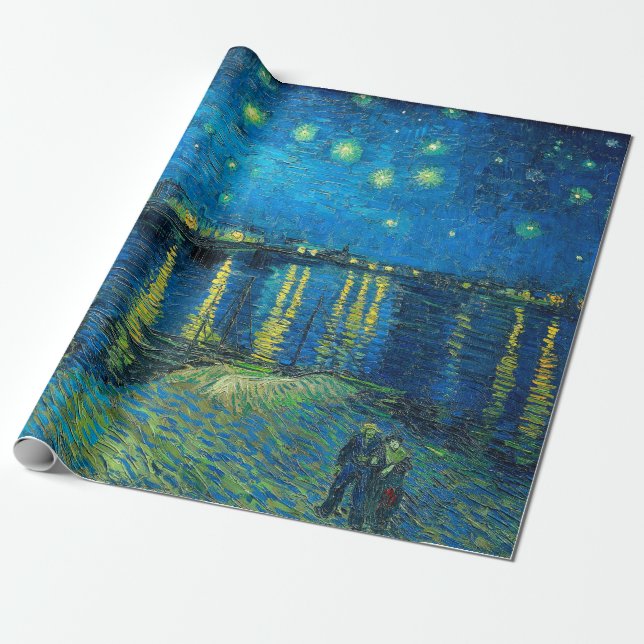 Papier Cadeau Vincent Van Gogh Étape Nuit Sur Le Rhône (Déroulé)