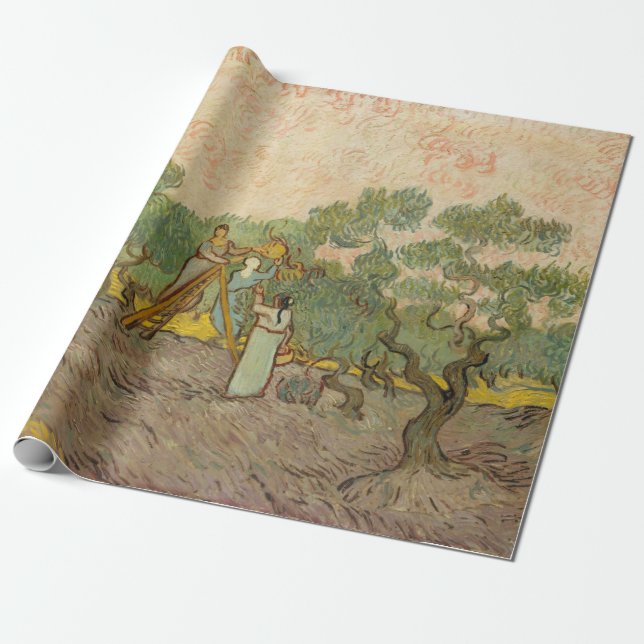 Papier Cadeau Vincent van Gogh - Femmes cueillette d'olives (Déroulé)