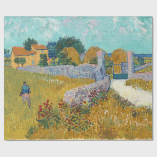 Papier Cadeau Vincent Van Gogh Ferme Vintage en Provence Wra