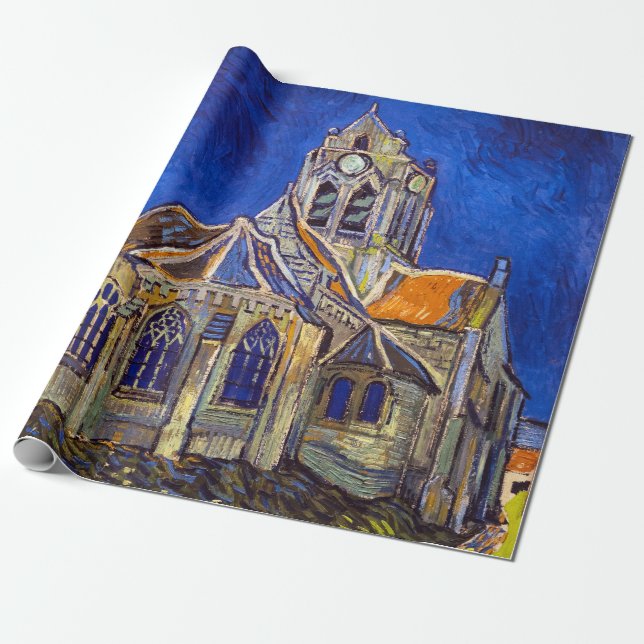Papier Cadeau Vincent van Gogh - L'église d'Auvers (Déroulé)