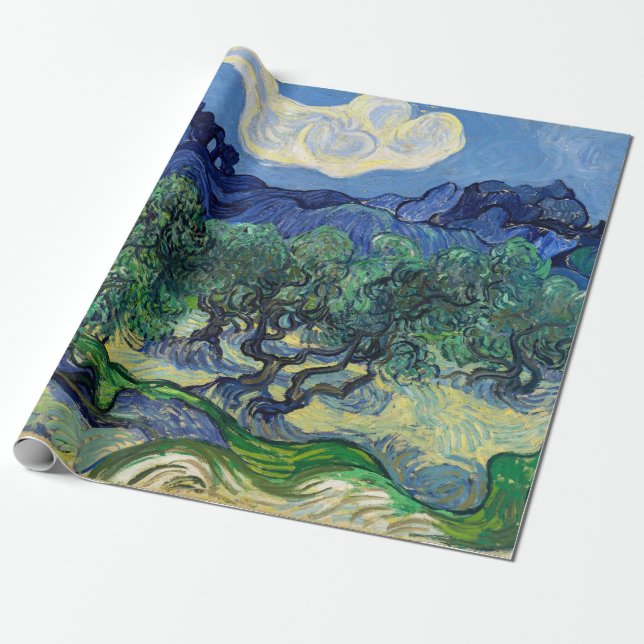 Papier Cadeau Vincent van Gogh - Oliviers aux Alpilles (Déroulé)