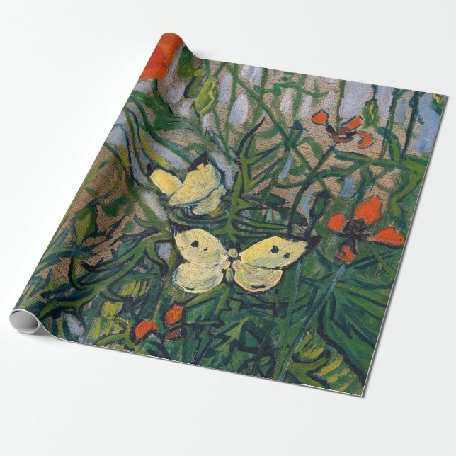 Papier Cadeau Vincent van Gogh - Papillons et papillons (Déroulé)