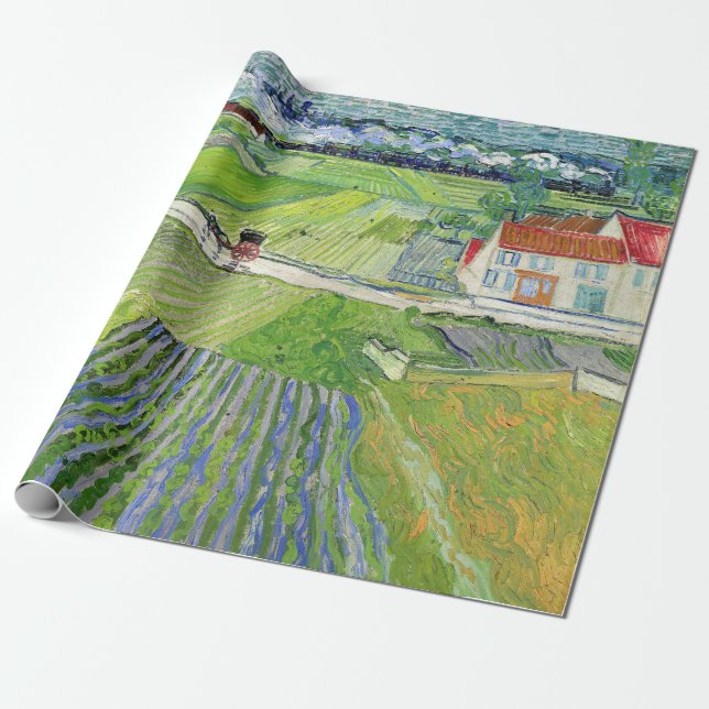 Papier Cadeau Vincent van Gogh - Paysage avec transport et train (Déroulé)