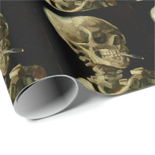 Papier Cadeau Vincent Van Gogh Skeleton avec une cigarette en fe