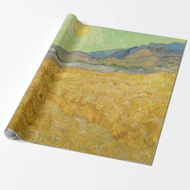 Papier Cadeau Vincent van Gogh - Wheatfield avec une Faucheuse (Déroulé)