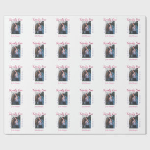 Papier Cadeau vingt et un ans photo anniversaire rose violet fil