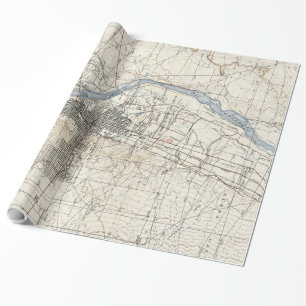 Papier Cadeau Vintage Albuquerque Nouveau-Mexique Carte topograp
