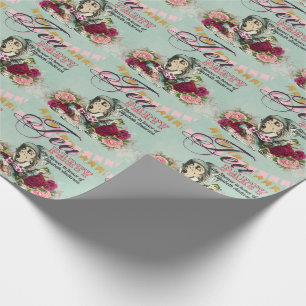 Papier Cadeau Vintage Alice In Wonderland Tea Party BABY SHOWER