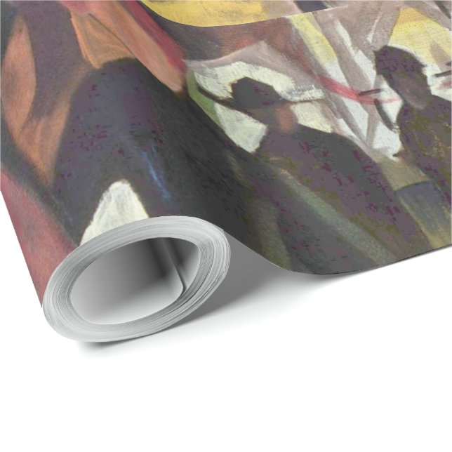 Papier Cadeau Vintage Août Macke Adieu (Coin rond)