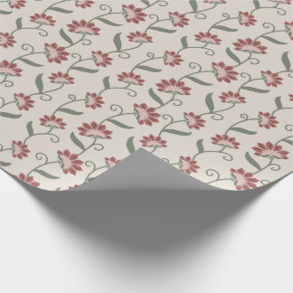 Papier Cadeau Vintage Beige Floral Seamless Pattern Gift Wrap