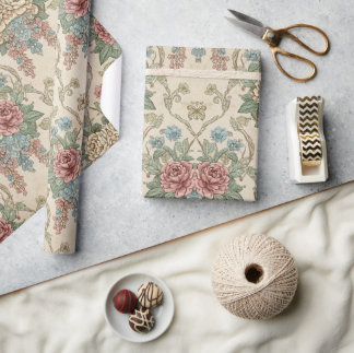 Papier Cadeau Vintage Botanical Floral